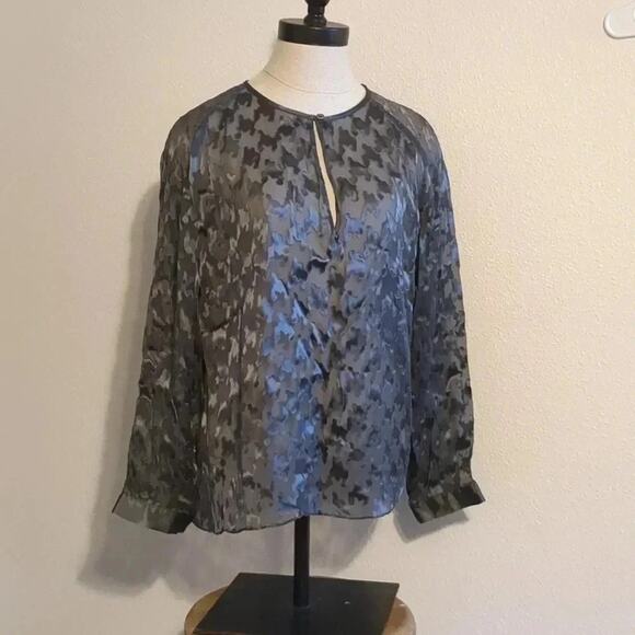 Worth metallic sheer houndstooth blouse size 20 - Picture 1 of 6